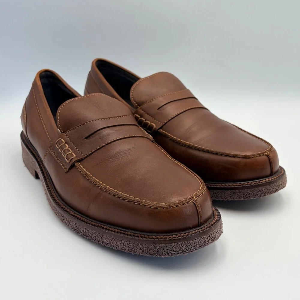 Donald Pliner Landry Mens Brown Leather Penny Loafers‎ Size 11M